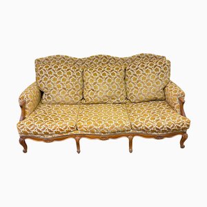 Louis XV Gelbes 3-Sitzer Sofa