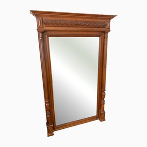 19th Century Henri II Beveled Mirror in Wood