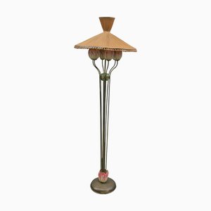 Floor Lamp in Brass and Ceramic, 1960s