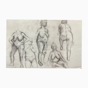 Henry Moore, Nus, 1950s, Dessin au crayon