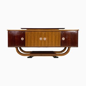 Italian Art Deco Sideboard in Wood with Metal Handles, 1920s