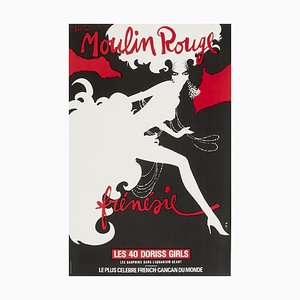Original Vintage Bal du Moulin Rouge Frenesie Offset Lithograph Poster by René Gruau, 1980s