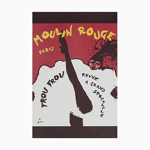 Original Vintage Moulin Rouge Frou Frou Offset Lithograph Poster by René Gruau, 1980s