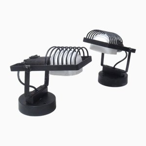 Appliques Murales Sintesi Noires par Ernesto Gismondi pour Artemide, 1970s, Set de 2
