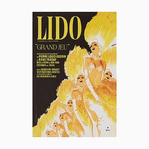 Original Vintage Lido Grand Jeu Offset Lithograph Poster by René Gruau, 1970s
