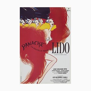 Poster con litografia offset Lido Panache vintage originale di René Gruau, anni '80