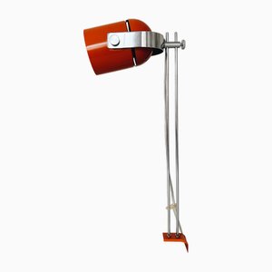 Vintage Space Age Desk Lamp in Orange & Chrome attributed to Stanislav Indra, 1970s