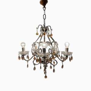 Pink Macaroni Murano Beaded Chandelier, 1960s