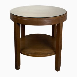Table d'Appoint d'École Amsterdam avec Plateau en Verre