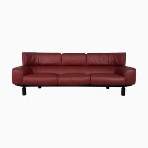 Bull 3-Seater Sofa in Red Leather by Gianfranco Frattini for Cassina, 1987