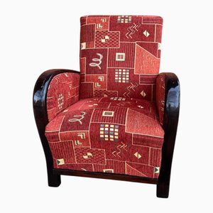 Art Deco Sessel mit Neu Gemustertem Bezug, 1930er