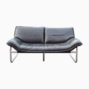 Sofá de dos plazas de cuero de Johan Bertil Häggström para Swed-Form, años 80
