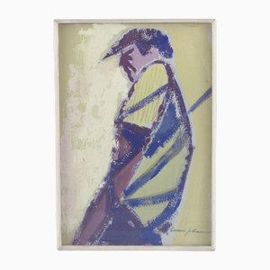 Gunnar Johansson, Male Portrait, Gouache