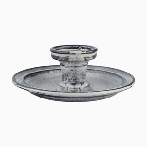 Chamber Candleholder in Ceramic in Grey-Black Double Glaze from Kähler