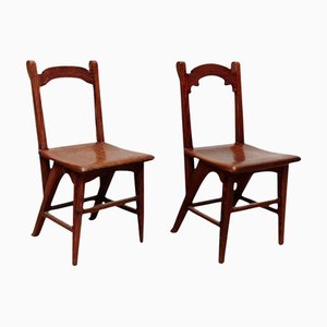 Catalan Modernist Wooden Chairs, 1920s, Set of 2