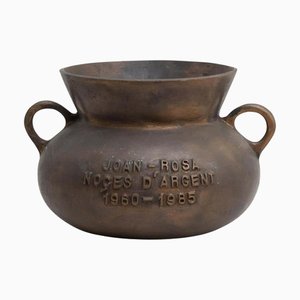 Vintage Catalan Bronze Pot from Foundry, Olot, Spain, 1985