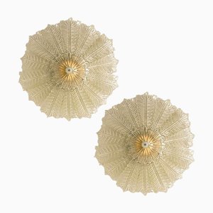 Lámpara de techo de cristal de Murano al estilo de Barovier, años 70