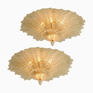 Murano Glas Deckenlampe im Barovier Stil, 1970er