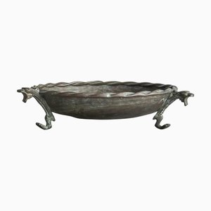 Centerpiece or Bowl in Patinated Copper with Dragons, 1950s