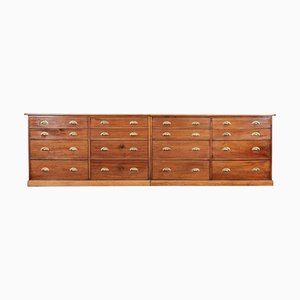 Large 19th Century English Mahogany Haberdashery Drawers, 1890s