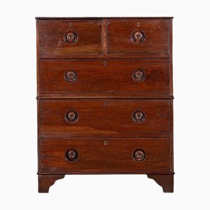 19th Century English Mahogany Campaign Chest Drawers, 1870s