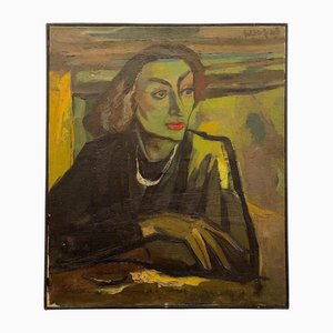 Luc Perot, Colette Woman Wearing, 1947, Huile sur Toile