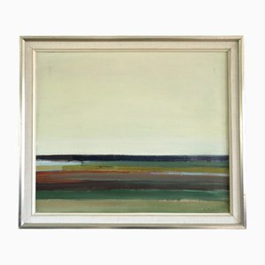 Quiet Horizon, años 50, lienzo, lino y plata, con marco