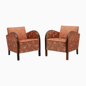 Swedish Art Deco Gilt Birch Bentwood Armchairs, 1920s, Set of 2