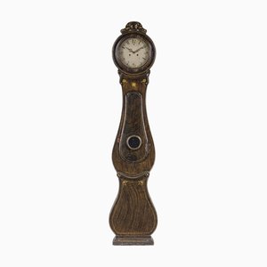 Swedish Antique Fryksdal Mora Clock with Faux Wood Grain, 1800s
