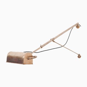 Wall Arm Lamp with Nickel-Plated Metal Frame and Sheet Metal Shade