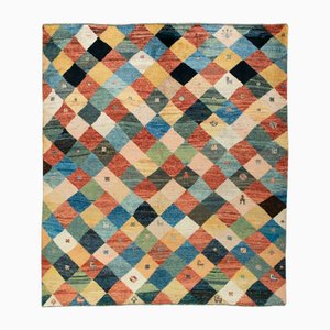 Tappeto Gabbeh Nomad con motivo a rombi e colori naturali