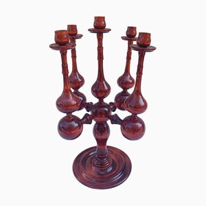 Multiple Wooden Candleholder, 1970s