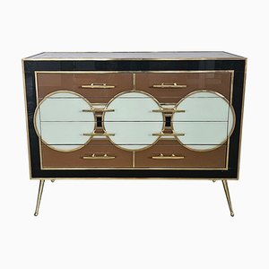 Glass Dresser with Four Drawers, 1980s