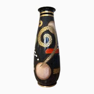 Lacquered and Enameled Terracotta Vase