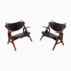 Poltrone vintage di Hans J. Wegner, Danimarca, anni '50, set di 2