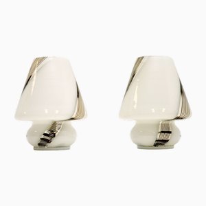 Italienische Vintage Murano Glas Tischlampen, 1970er, 2er Set