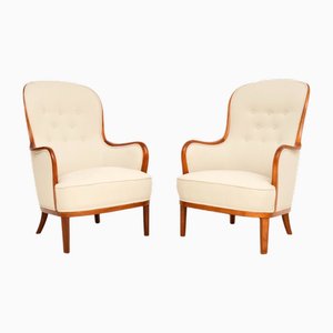 Juego de sillas suecas atribuidas a Carl Malmsten, años 40