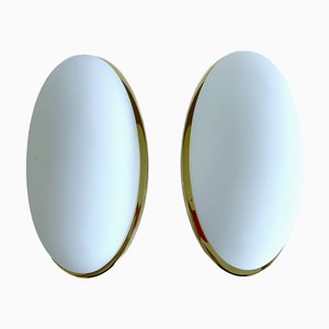 Vintage Glas Wandleuchten von Limburg, 2er Set