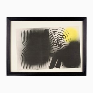 Hans Hartung, 1971, Crayon & Lithograph, Framed