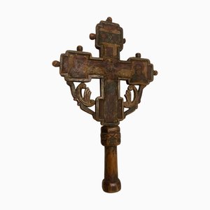 Antique Carved-Painted Cross
