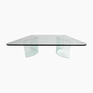 Table Basse Moderne en Verre, Italie, 1970s