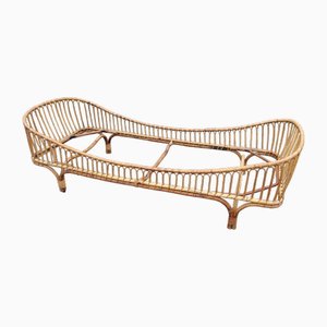 Vintage Italian Rattan Bed, 1960s