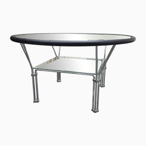 Tavolino da caffè vintage in vetro e acciaio di Niels Bendtsen, anni '80