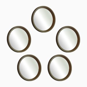 Specchi circolari vintage, anni '70, set di 5