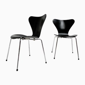 Juego de sillas modelo 3107 de Arne Jacobsen para Fritz Hansen, años 90