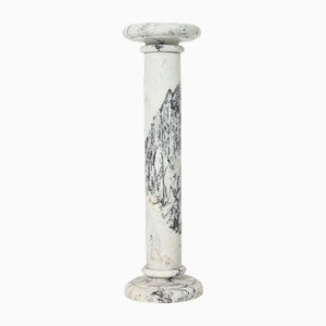 Italian White Carrara Marble Column, 1970s