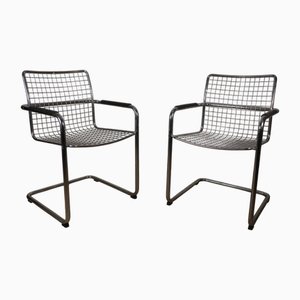 Set de Fauteuils Vintage en Métal Chromé, 1970s