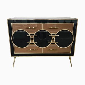 Glass Dresser with Four Drawers, 1980s