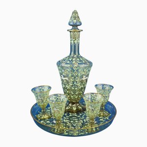 Antique Murano Glass Service by Antonio Salviati, Set of 6