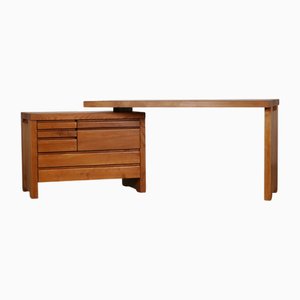 B19 Desk in Elm by Pierre Chapo, France, 1967